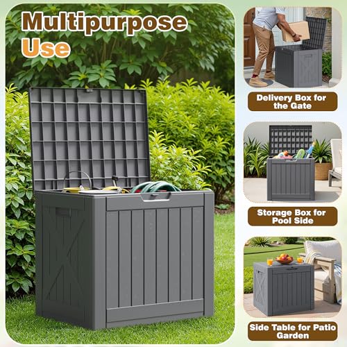 Resin Deck Box 40 Gallon Waterproof Outdoor Storage Box
