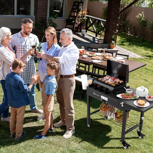 Foldable Grill Cart Outdoor with Wheels