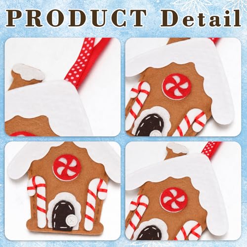 8 Pcs 3D Gingerbread Ornaments Felt Gingerbread Christmas Set (8 Count)