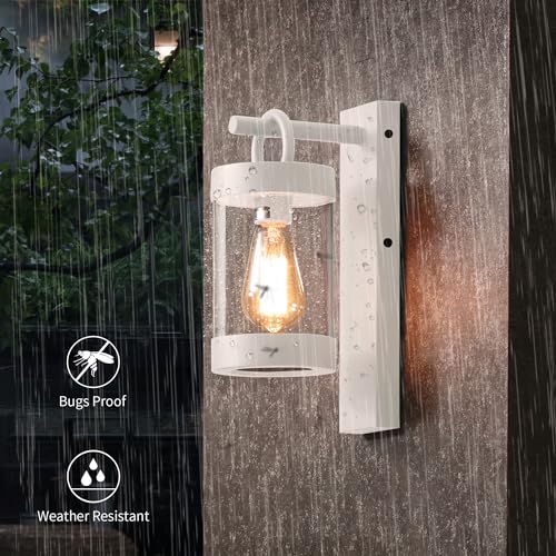 Porch Light White Dusk to Dawn Outdoor Wall Light