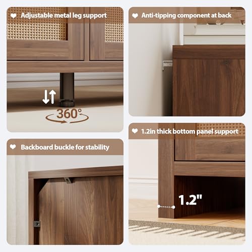 Rattan Buffet Cabinet with Storage