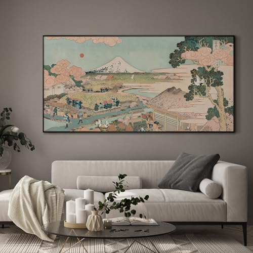 36"x72" Extra Large Framed Wall Art Japanese Ukiyo