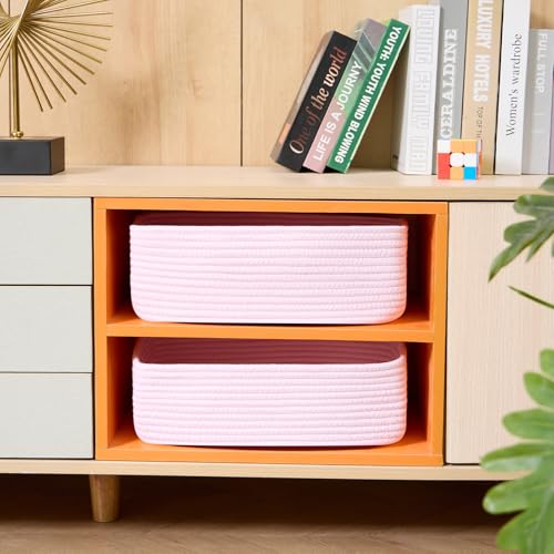 Large Shallow Organizing Baskets 15x11x5.1 Inches (3 Count)