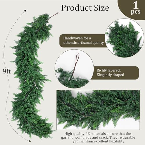 9FT Artificial Cedar Garlands