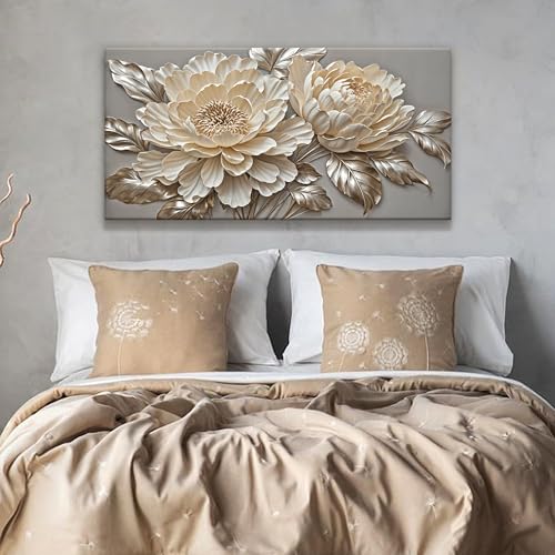 White Flower Wall Art Painting Artwork For Living Room Home Decor 20X40 ln