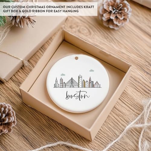 Andaz Round Ceramic Porcelain Christmas Tree Ornament Keepsake Gift