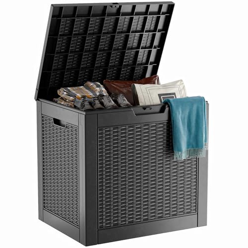 31 Gallon Wicker Pattern Resin Deck Box