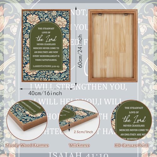 KAlRNE Vintage Christian Floral Framed Scripture Wall Art Set (3 Count)
