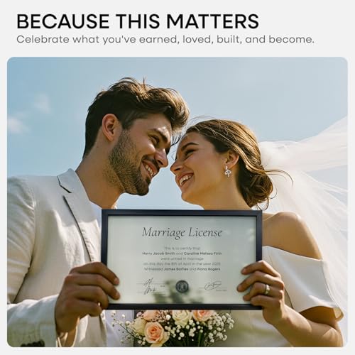 8.5x14 Black Marriage License Frame (2 Count)