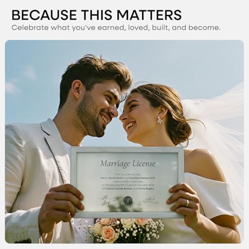 8.5x14 Black Oak Marriage License Frame (3 Count)