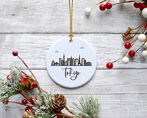 Round Ceramic Porcelain Christmas Tree Ornament Keepsake Gift