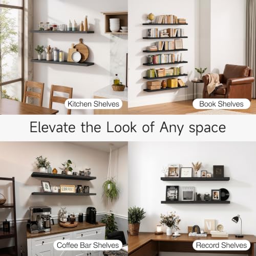 Black Floating Shelves 47.2in