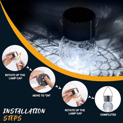 Solar Lights Outdoor Garden Decor Hanging Lantern for Outside 8 Pc (8 Count)