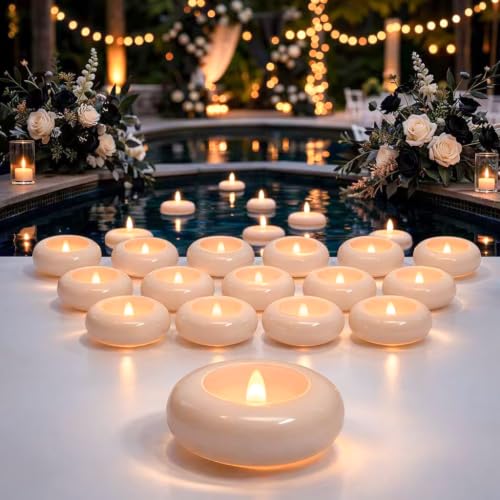 24 Pack Waterproof Flameless Floating Candles (24 Count)