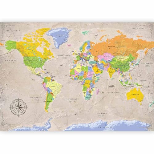 Wall Mural World Map 98x69 in (47.14 Sq Ft)