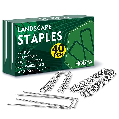 40 Pack Landscape Staples 6 Inch 11 Gauge Garden Stakes (40 Count)