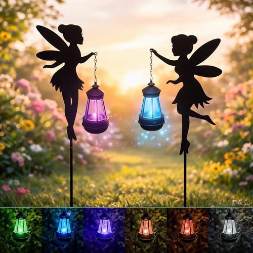Solar Fairy Garden Accessories Outdoor 1 Pair (2 Count)