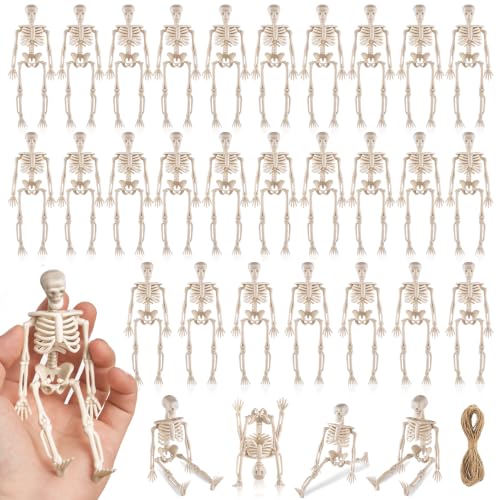 32Pcs 6" Halloween Mini Plastic Skeleton Figurines Decorations Set (10 Count)