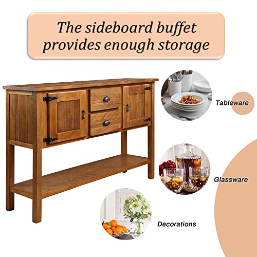 Solid Wood Console Table with Drawers