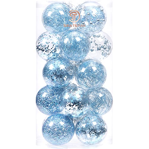 20 Pack Clear Christmas Ball Ornaments with Fillers (20 Count)
