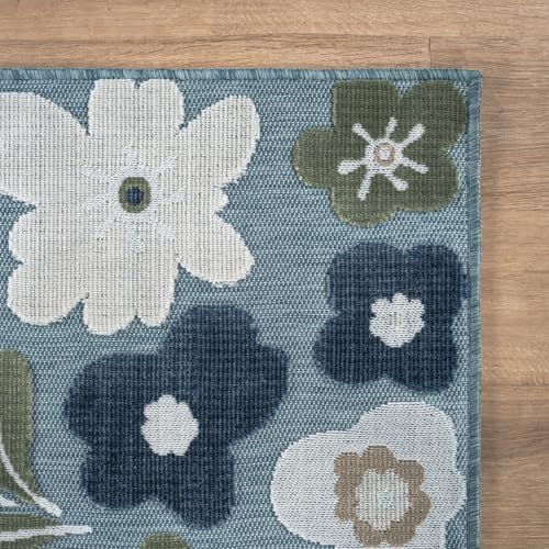 Outdoor Rug 5x7 Modern Floral Tropical Area Rugs for Outdoor and Indoor Patio Easy to Clean Non Shedding Living Room Porch Garden Washable Outside Carpet (35 Sq Ft)