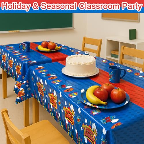 6 Piece Party Tablecloth Rectangle Table Covers for Birthday Party Decorations