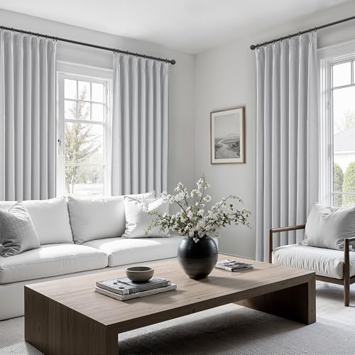 Light Grey Blackout Curtains 102 Inch Long for Living Room (2 Count)