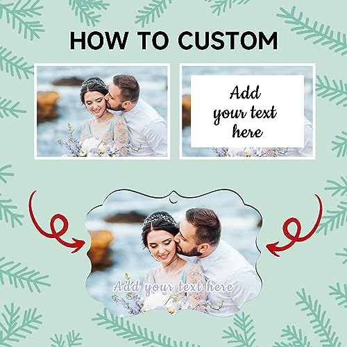 4 Pack Personalized Christmas Ornaments 2025 Wood Custom Photo Text Hanging Ornament for Christmas Tree Decorations (4 Count)