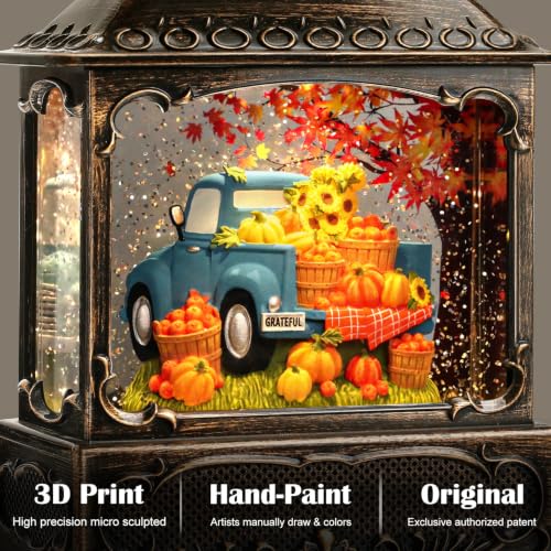 Fall Snow Globe Lantern Pumpkin Truck Maple Leaf Fall Decor