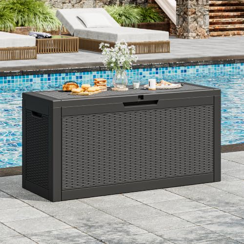 75 Gallon Outdoor Storage Box Waterproof Deck Box for Patio