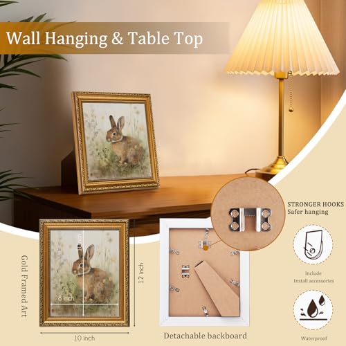 Vintage Gold Framed Wall Art for Home Decor