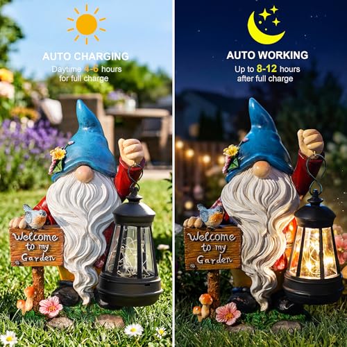 Garden Gnome Statues Figurine Lights