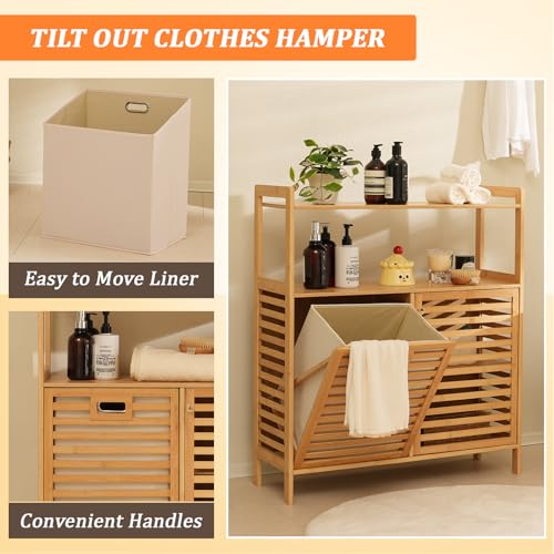 Tilt Out Laundry Hamper with Shelves
