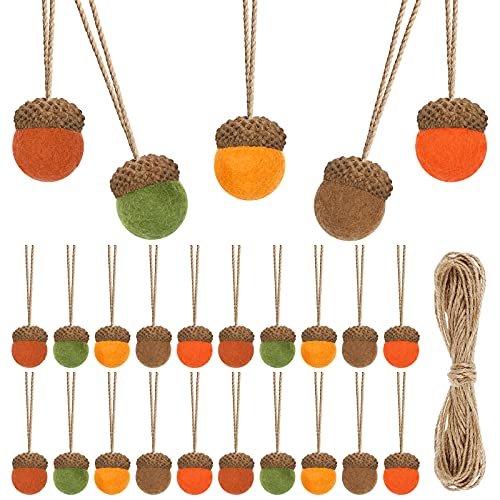 25 Pcs Fall Felt Acorn Ornaments Hanging Wool Felted Acorn Garland (25 Count)