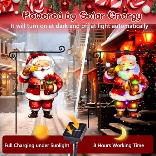 28x40 Lighted Christmas Santa Garden Flag
