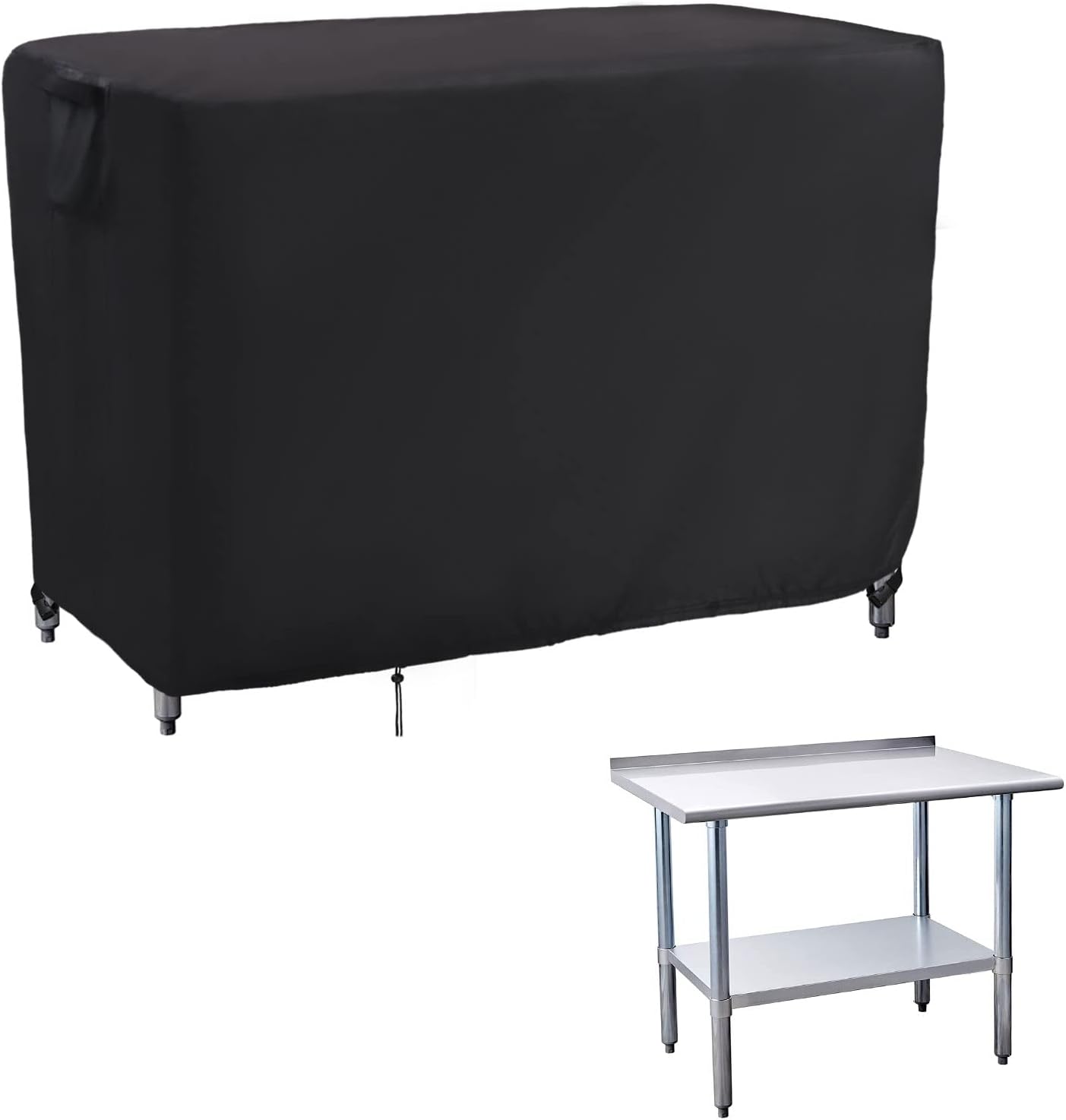 Kingling Outdoor Prep Table Covers, Waterproof Stainless Steel Table Cover Metal Table Cover Protection for Patio Kitchen Prep/Work Tables - 72''L x 30''W x 35''H