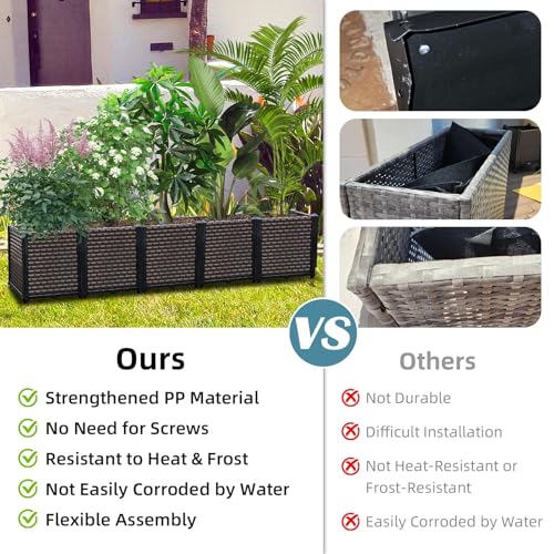 Large Planters for Outdoor Plants 14" Tall Planter Box (6 Count)