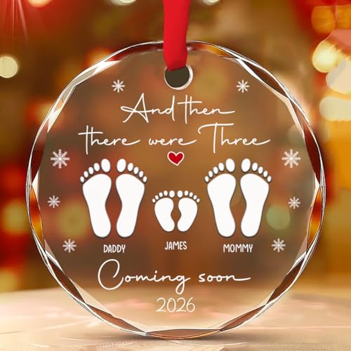A Little One On Way Glass Ornament