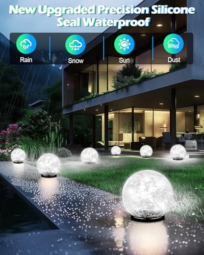 Garden Solar Ball Lights Outdoor Waterproof (2 Count)