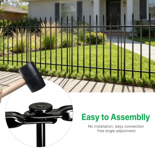 32" H x 24" W Metal Garden Fence with Gate (36 Sq Ft)
