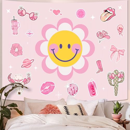 Y2K Tapestry Pink Sun Wall Tapestry