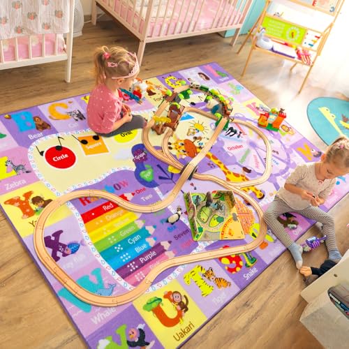 BENRON 7x10 Playroom Rug for Kids Washable