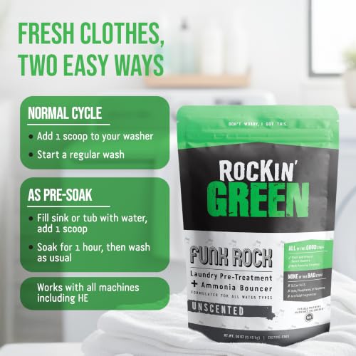 Pre Soak Laundry Detergent Unscented Funk Rock 30 Loads (16 Ounce)