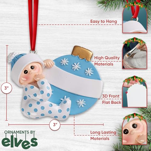 3D Personalized Babys First Christmas Ornament 2026 Boy