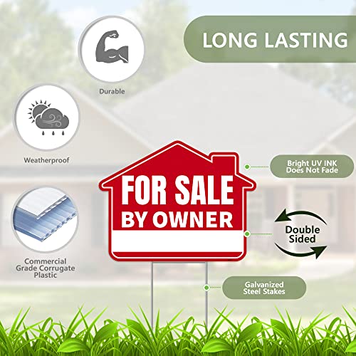 1PC For Sale By Owner Sign with Stakes