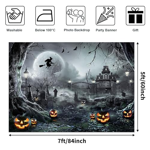 7x5ft Gray Halloween Backdrop Spooky Photography Background