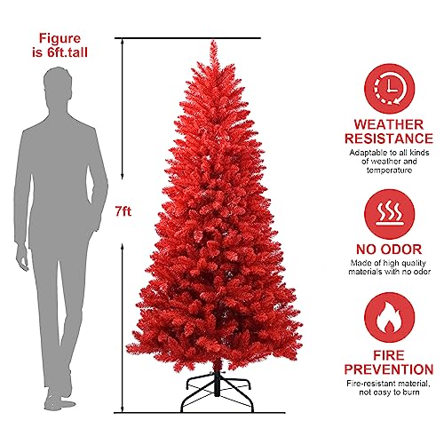 7ft Red Artificial Christmas Tree