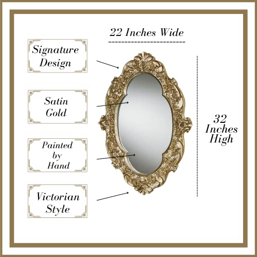 Victoria Rose Oval Vintage Wall Mirror