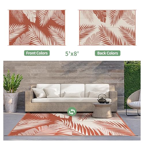 Outdoor Rug Waterproof Plastic Rugs for Patio (40 Sq Ft)