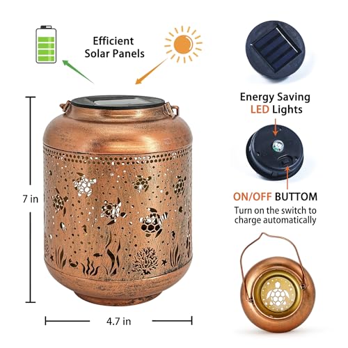 2 Pack Sea Turtle Solar Lanterns Outdoor Waterproof (2 Count)